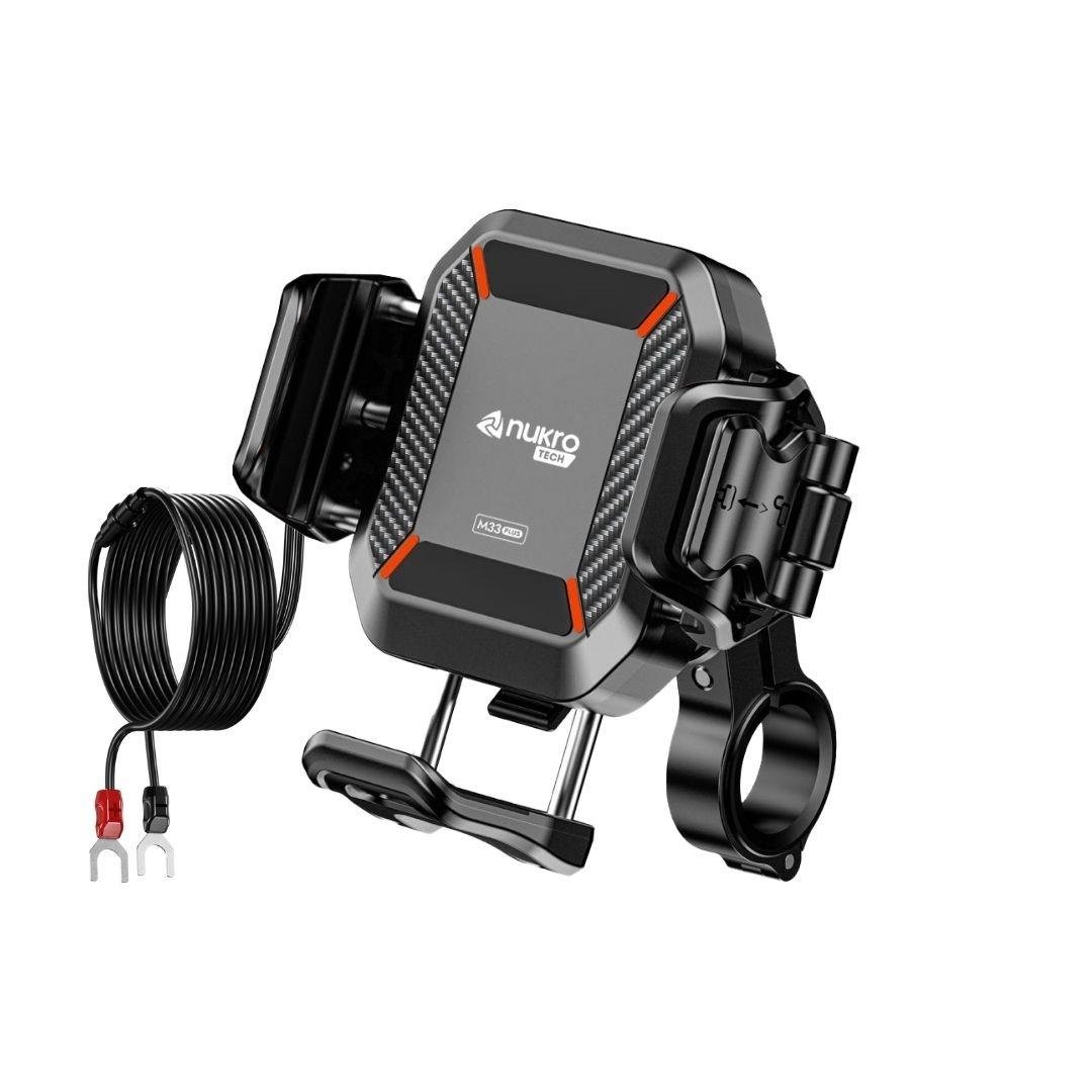 NUKROTECH M33 PLUS TYPE-C & WİRELESS TİTREŞİM ÖNLEYİCİLİ TELEFON TUTUCU