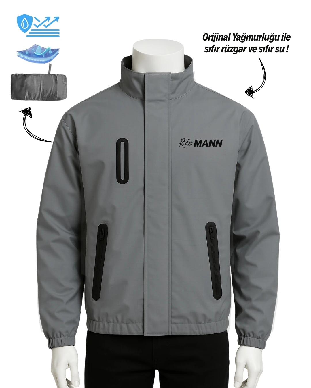 Mann Baretta Yarış Derisi Mont + Yağmurluk + D3O Level 2