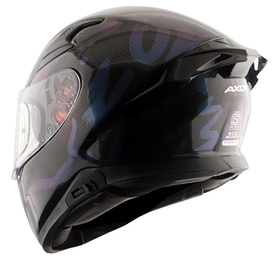 AXOR APEX GLOSSY CARBON PARLAK FULLFACE MOTOSİKLET KASKI