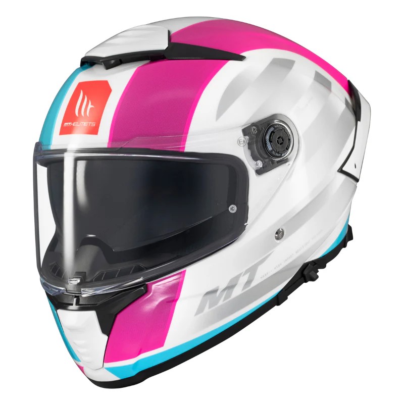 MT HELMETS THUNDER 4 SV TREADS C8 PARLAK PEMBE/MAVİ FULLFACE MOTOSİKLET KASKI