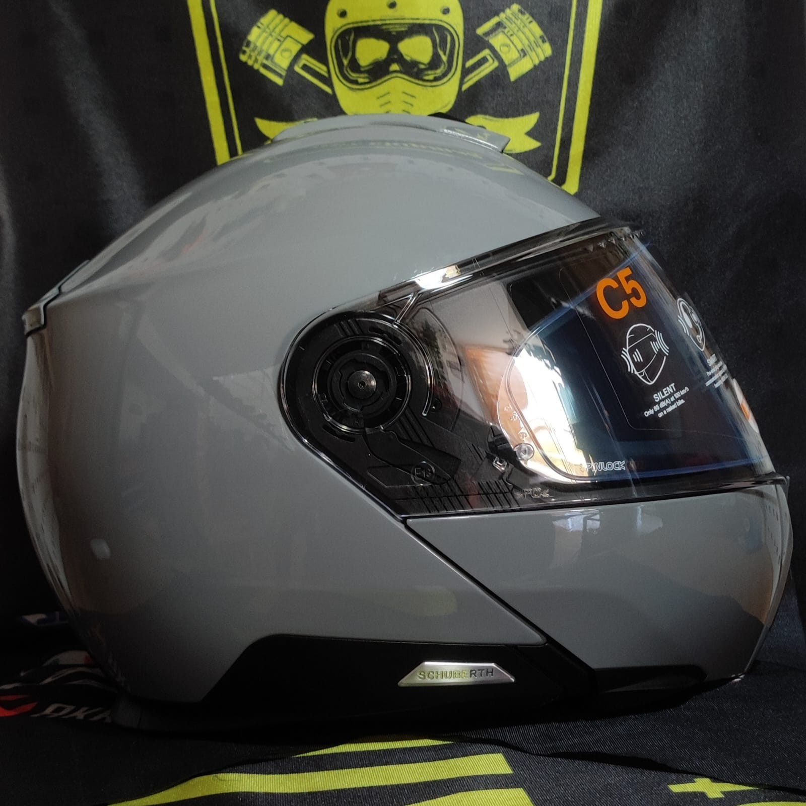 SCHUBERTH C5 CONCRETE GREY ÇENE AÇILIR MOTOSİKLET KASKI + PINLOCK