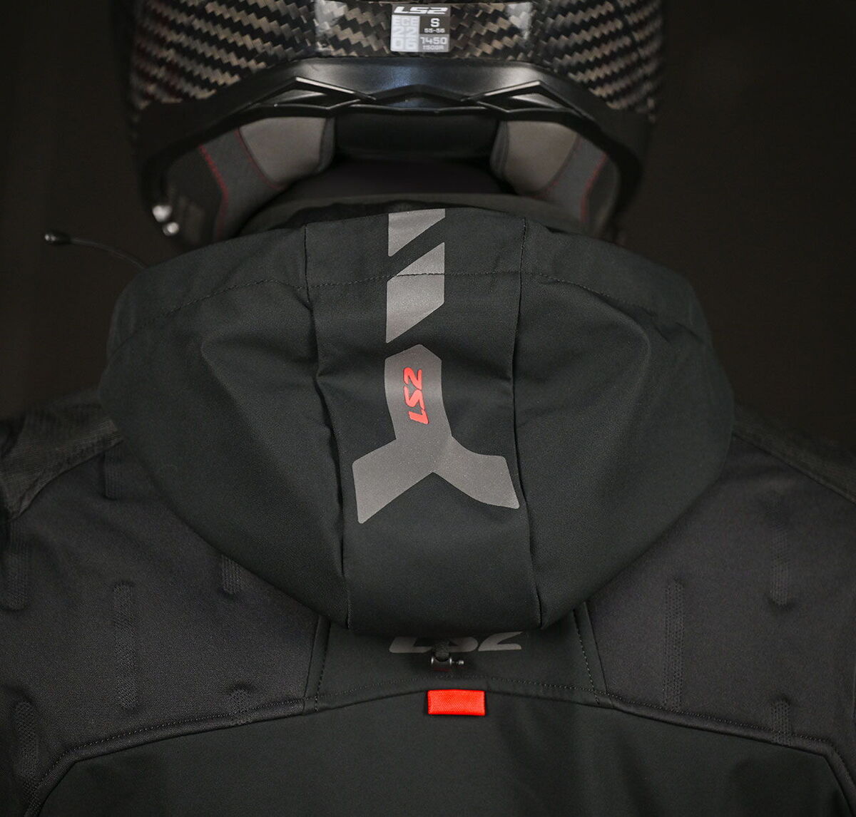 LS2 Zirconium Evo Softshell Siyah/Kırmızı Motosiklet Montu
