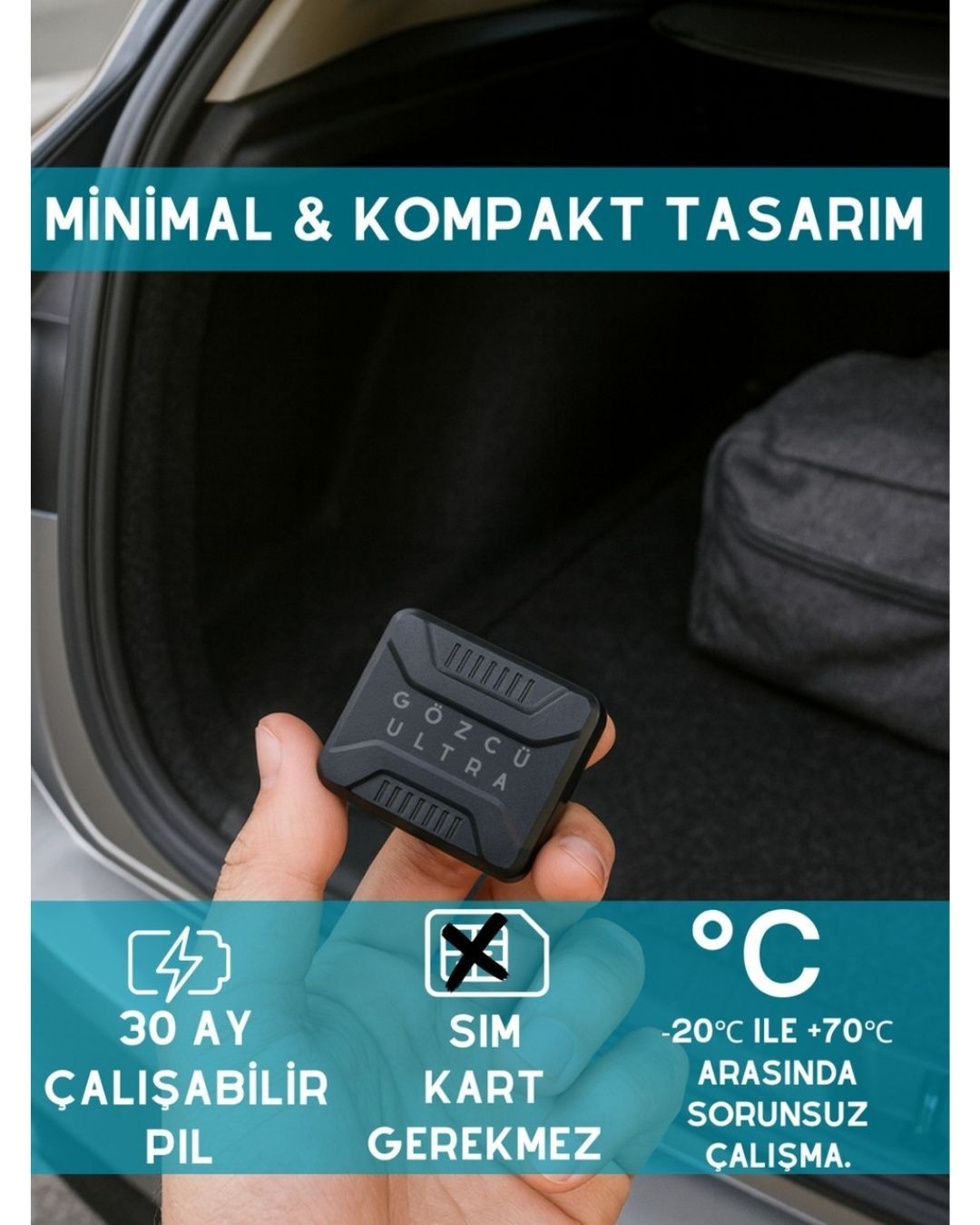 Gözcü Ultra Sim Kartsız Akıllı Takip Cihazı (Tag)