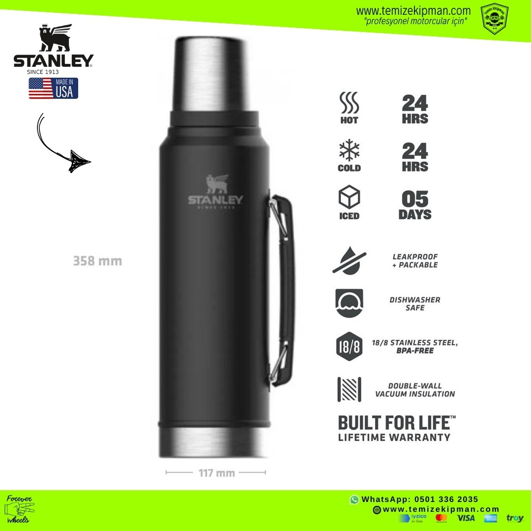 STANLEY THE LEGENDARY CLASSIC BOTTLE 1 LT SPECIAL GRAY TERMOS