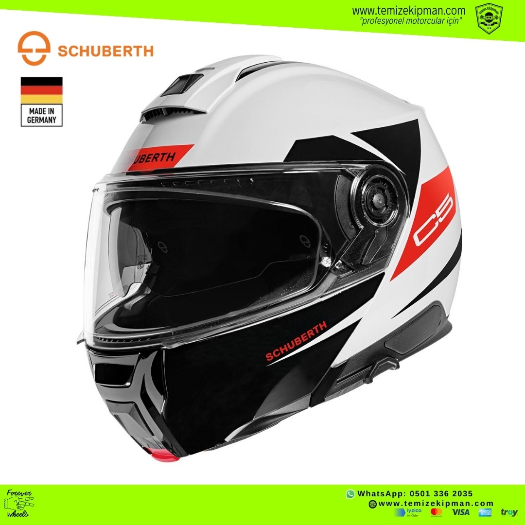 SCHUBERTH C5 ECLİPSE RED ÇENE AÇILIR MOTOSİKLET KASKI + PINLOCK