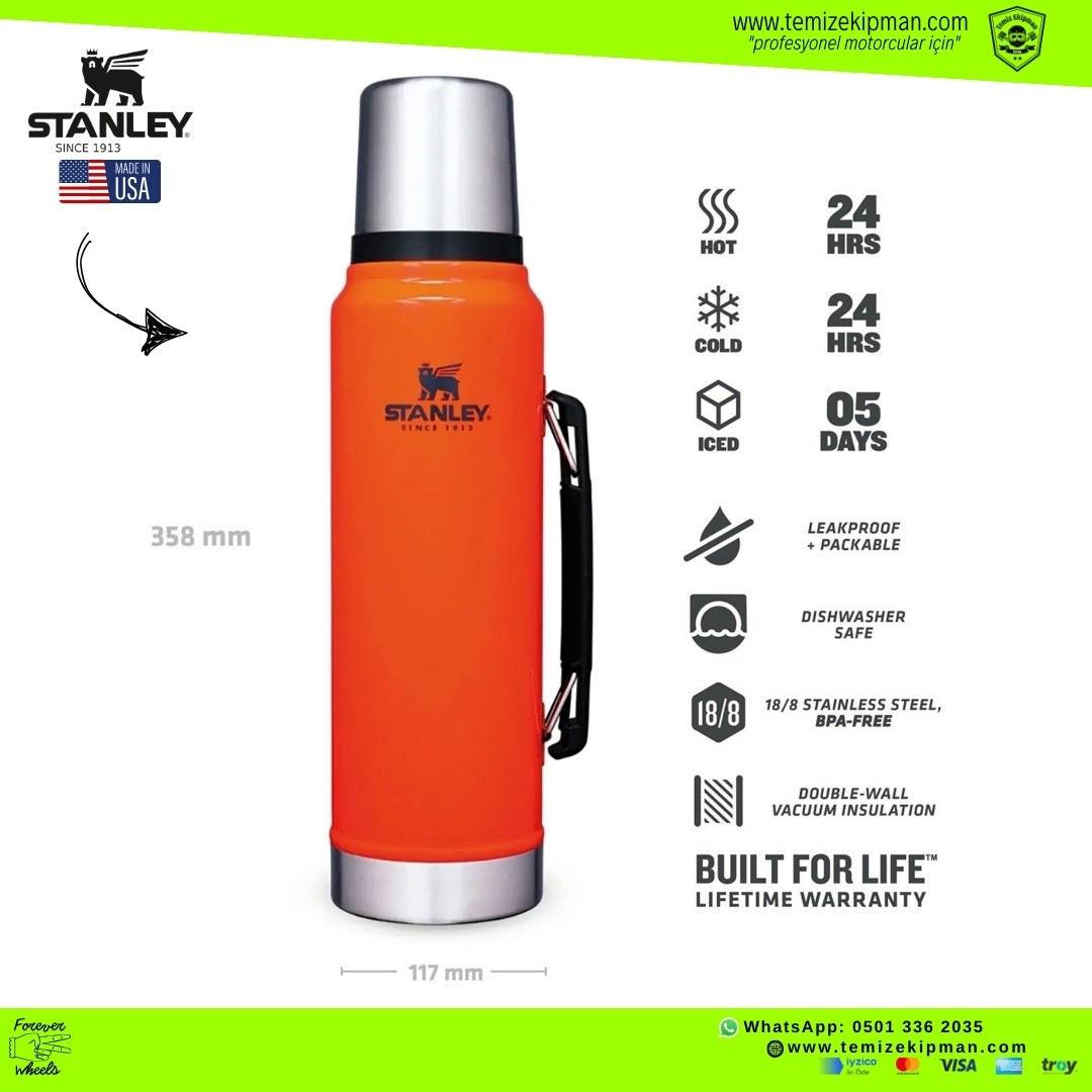 STANLEY THE LEGENDARY CLASSIC BOTTLE 1 LT TURUNCU TERMOS