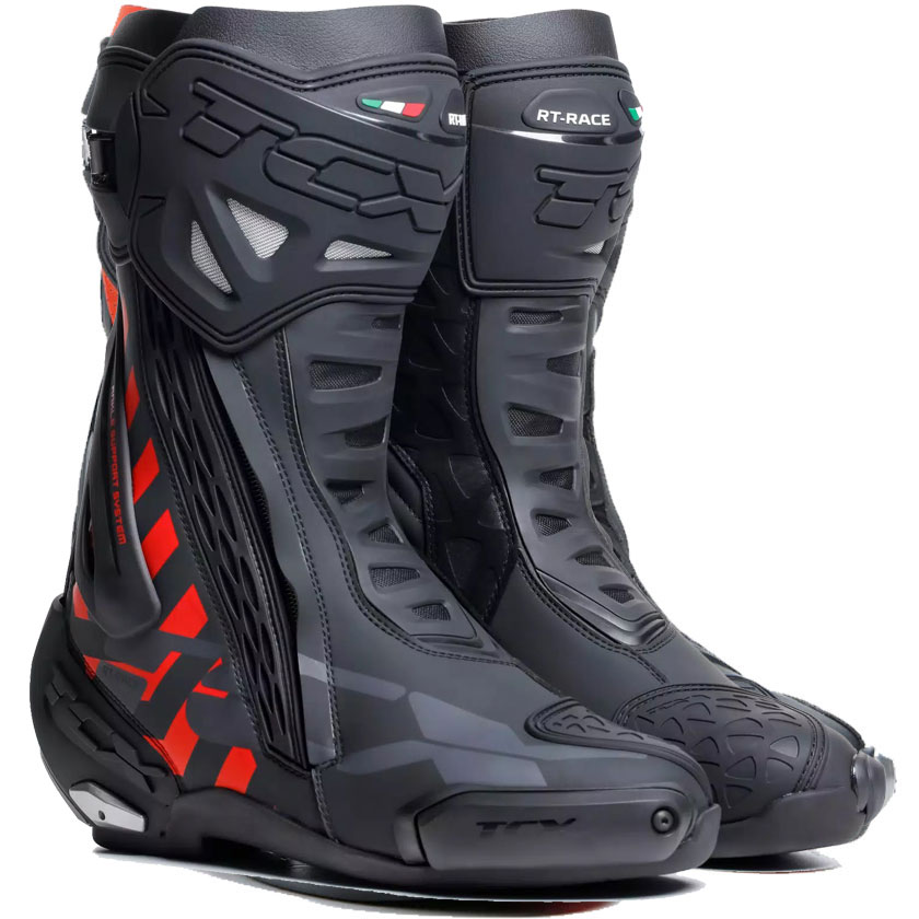 Tcx Rt-Race Siyah/Kırmızı Uzun Motosiklet Botu