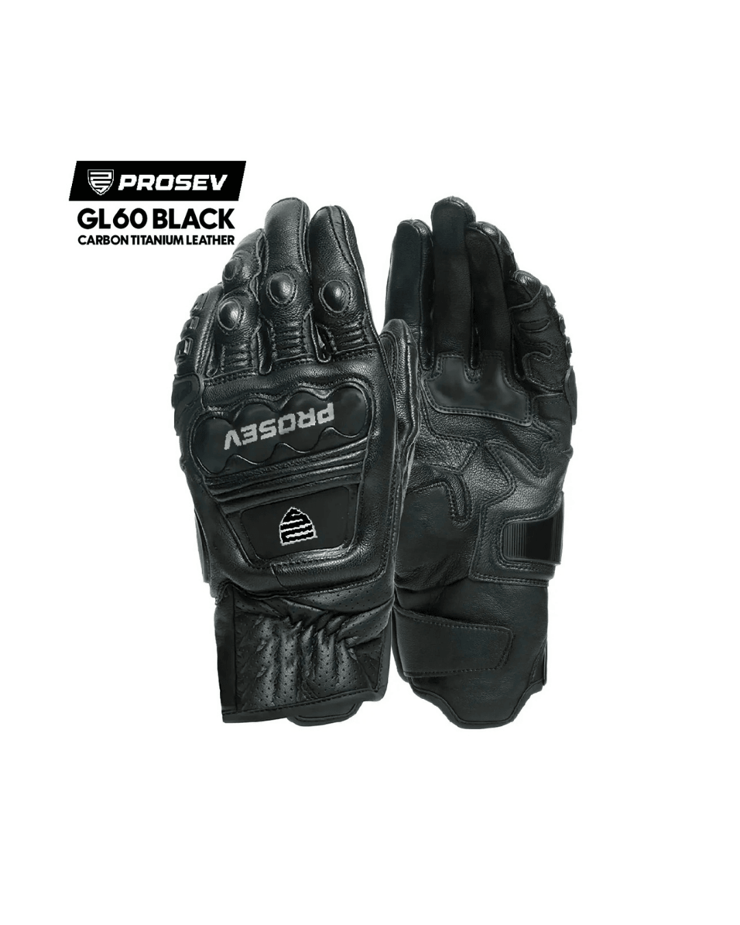 PROSEV GL60 SİYAH DERİ/CORDURA MOTOSİKLET ELDİVENİ