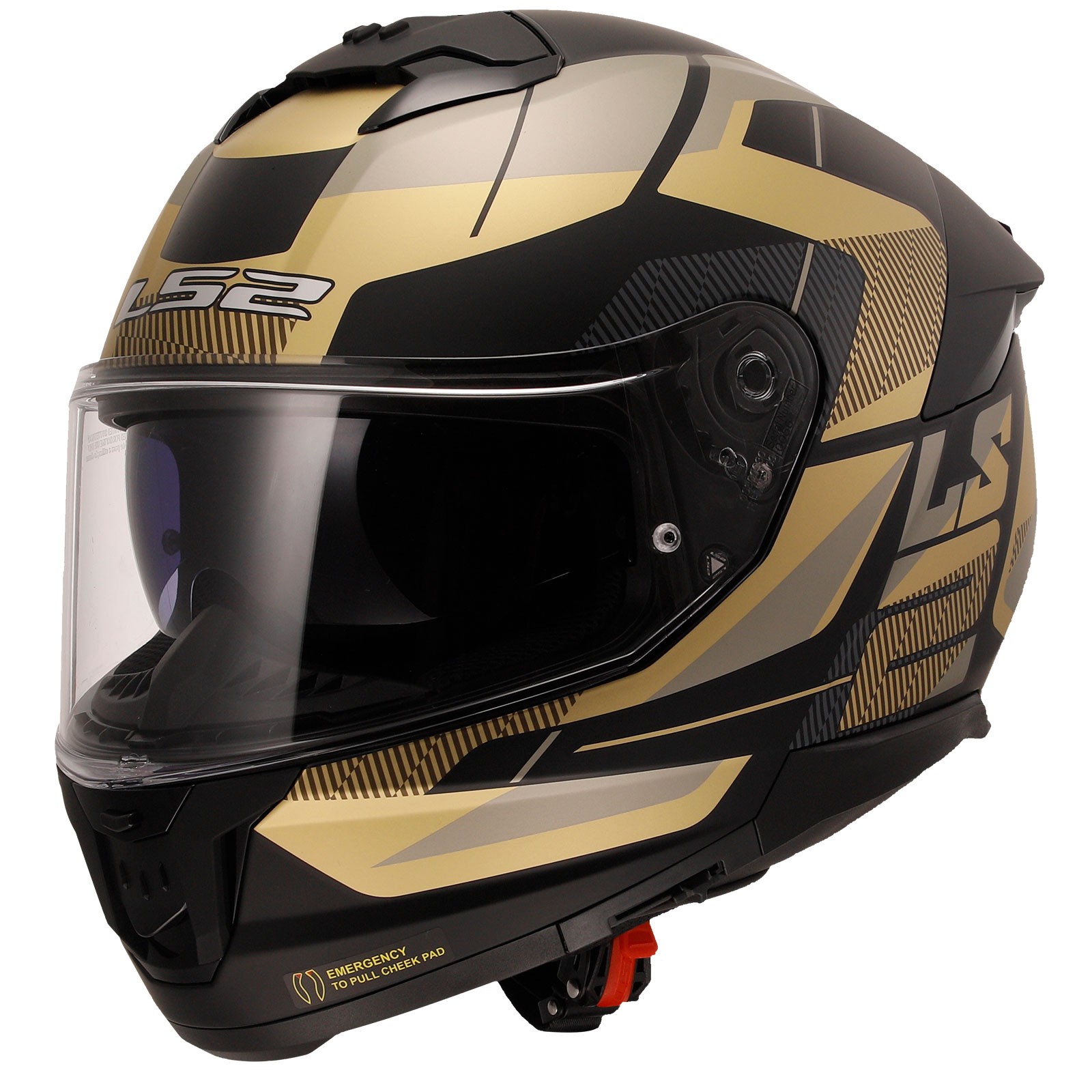 LS2 STREAM 2 ROAD MAT SİYAH/GOLD FULLFACE MOTOSİKLET KASKI