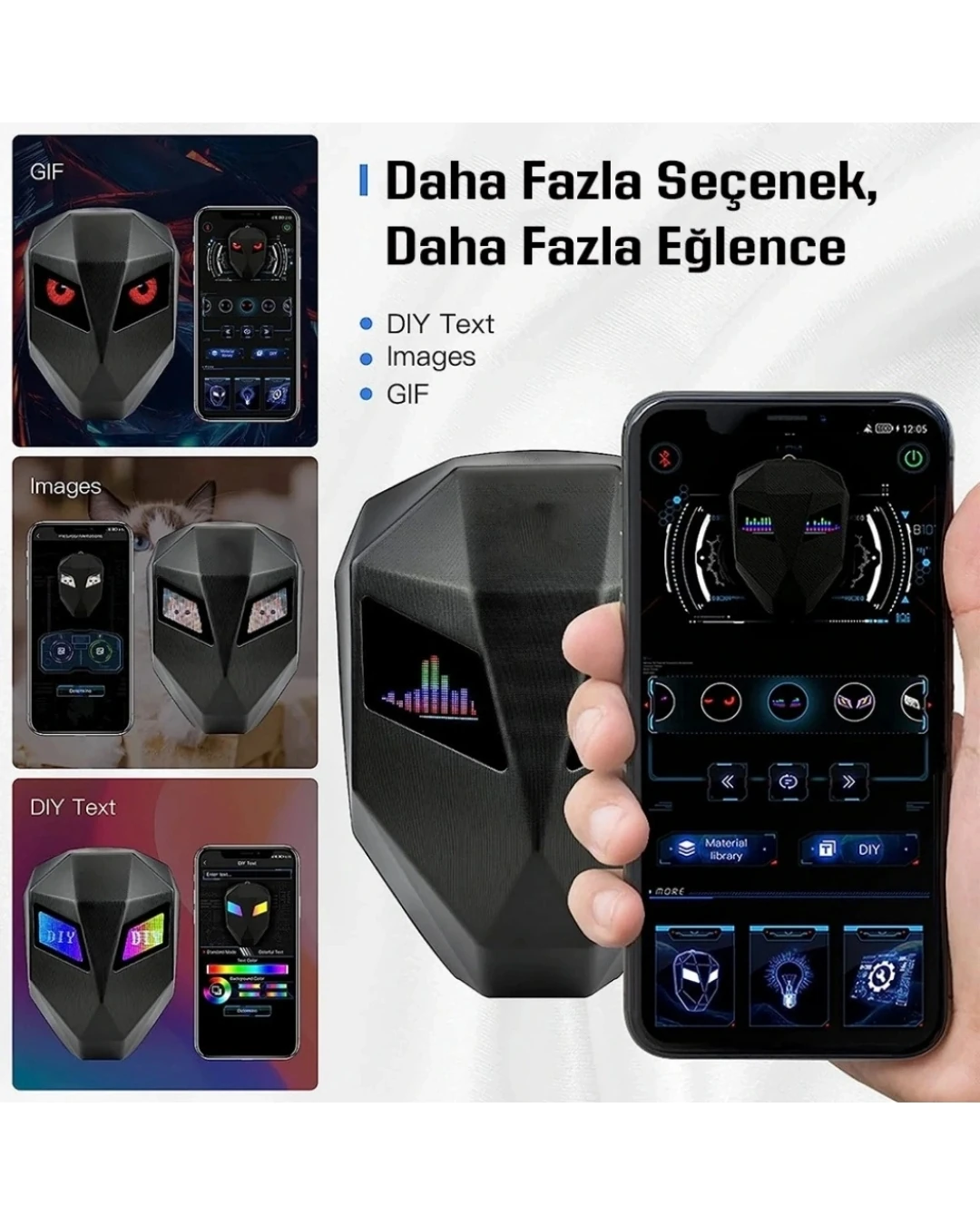 Led Knigth Motosiklet Sırt Çantası Bluetooth Kontrol