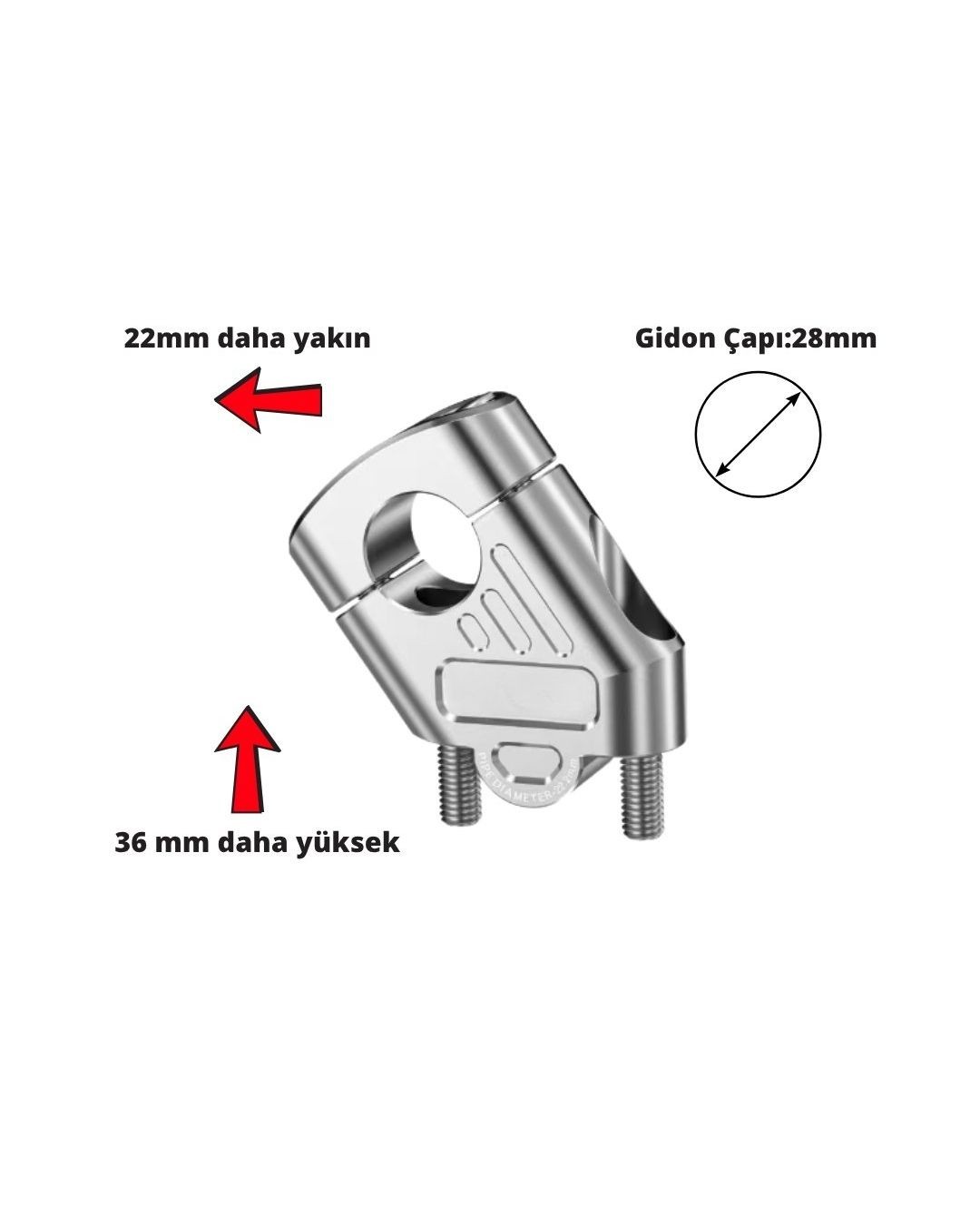 Nukrotech 28 Mm Motosiklet Gidon Yükseltme Aparatı
