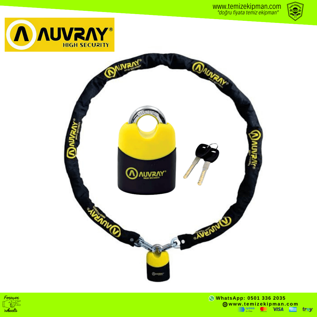 AUVRAY K-BLOC 200 CM MOTOSİKLET ÇELİK ZİNCİR KİLİT