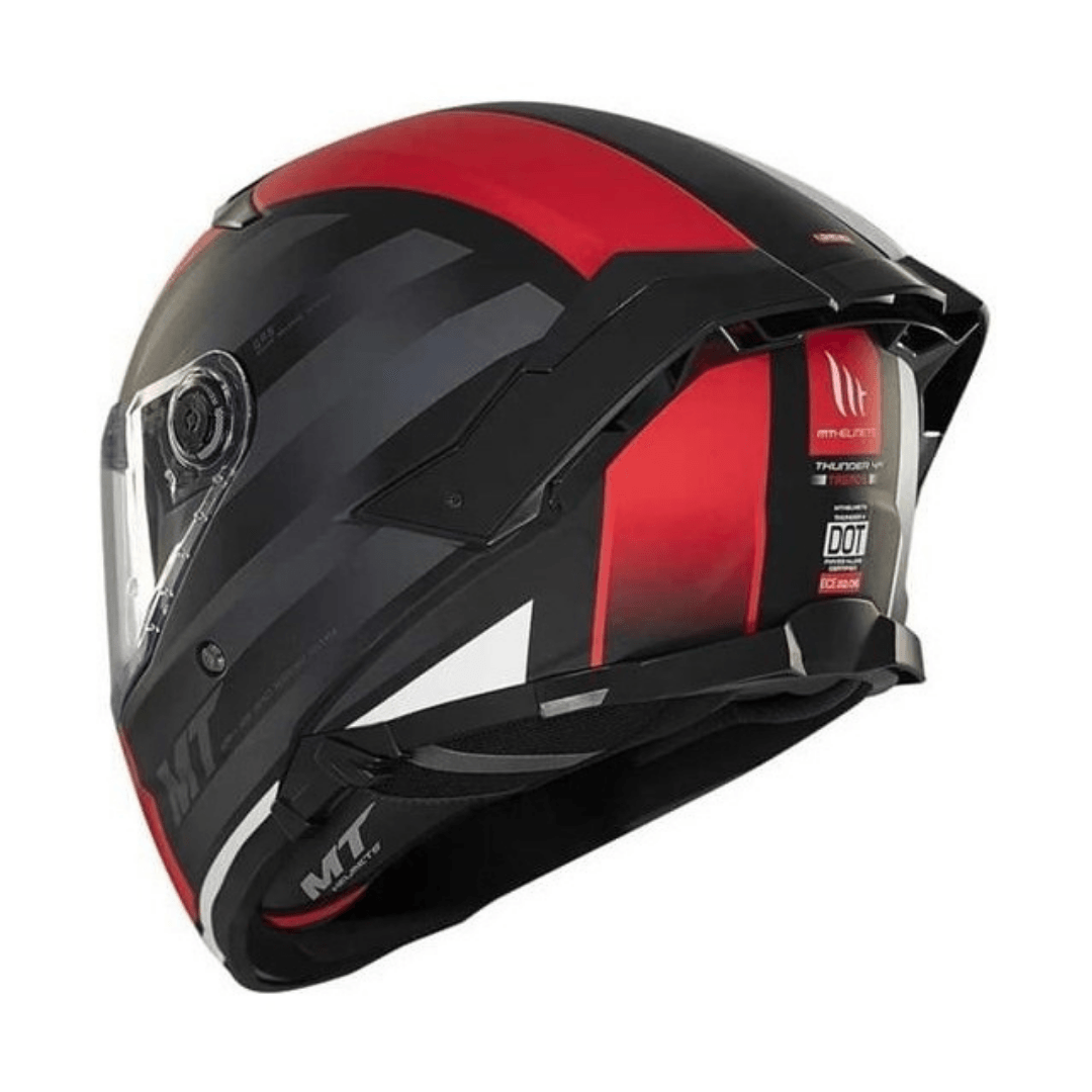 MT HELMETS THUNDER 4 SV TREADS MAT SİYAH/KIRMIZI FULLFACE MOTOSİKLET KASKI