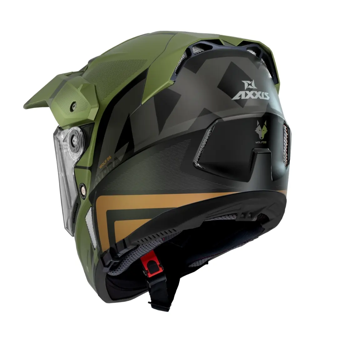 Axxis Wolf DS Hydra B6 Matt Green Terekli Fullface Motosiklet Kaskı