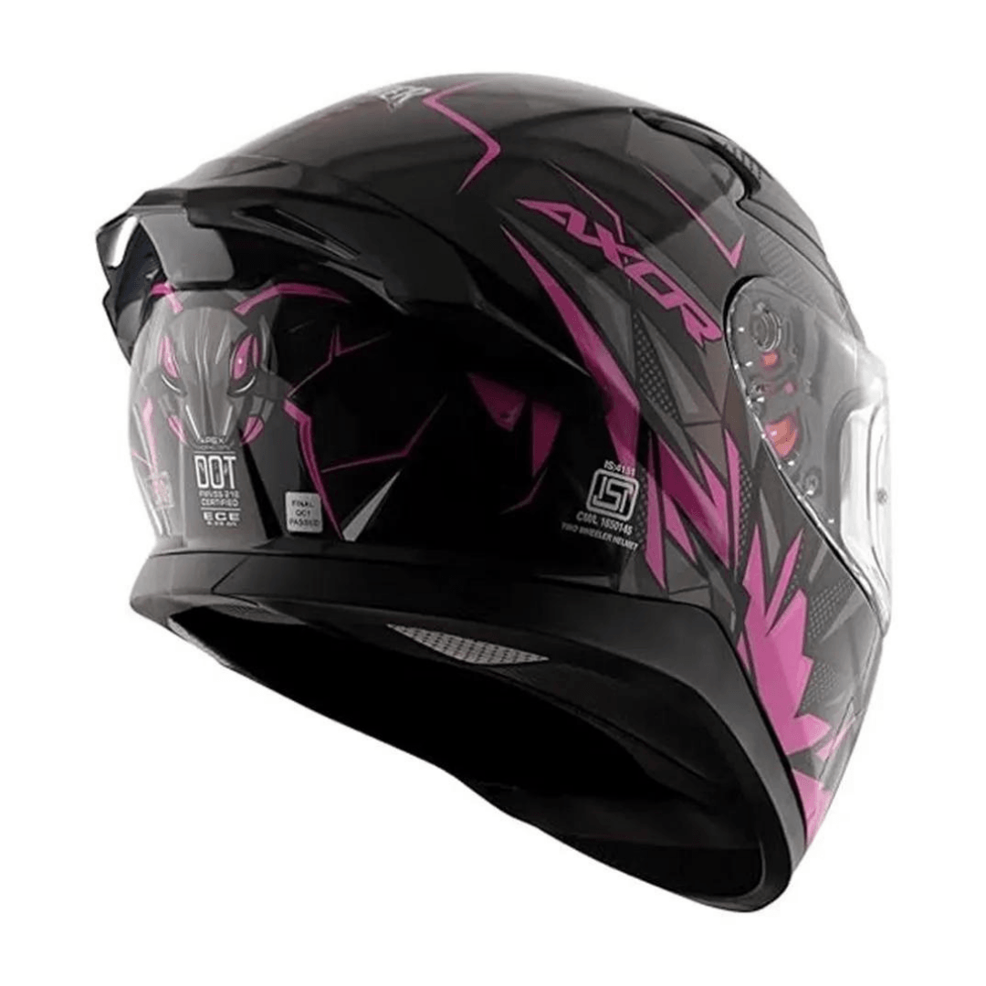 AXOR APEX HUNTER SİYAH/PEMBE FULLFACE MOTOSİKLET KASKI