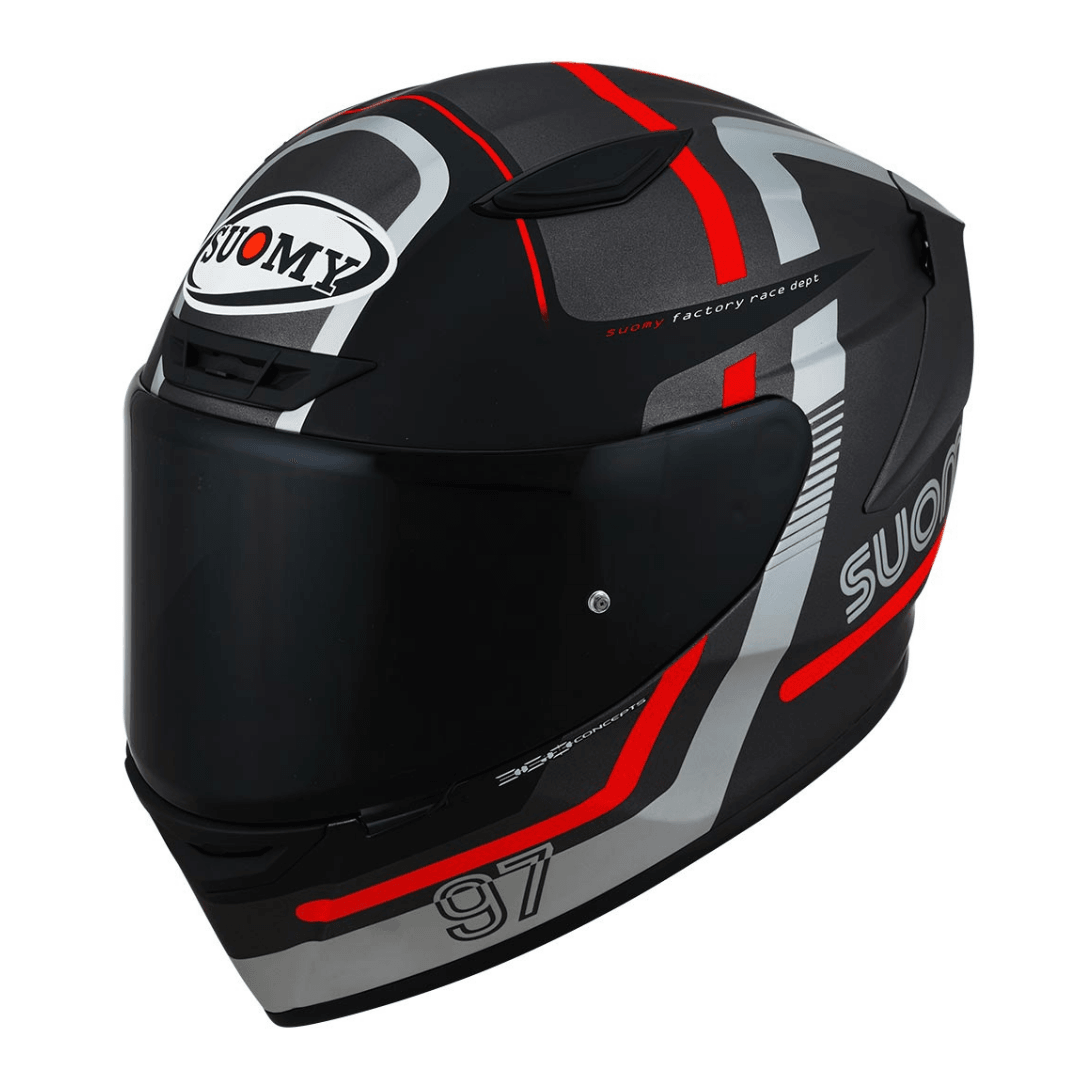 SUOMY TARCK-1 NİNETY SEVEN GUN METAL/RED FULLFACE MOTOSİKLET KASKI