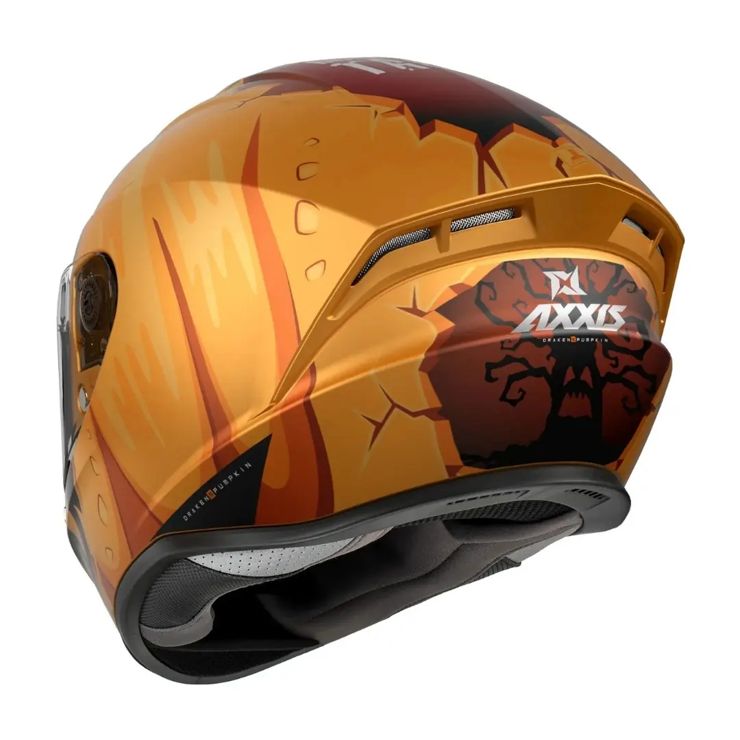 YUZU様 Axxis Draken S Pumpkin C3 Matt Yellow Fullface Motosiklet Kaskı +