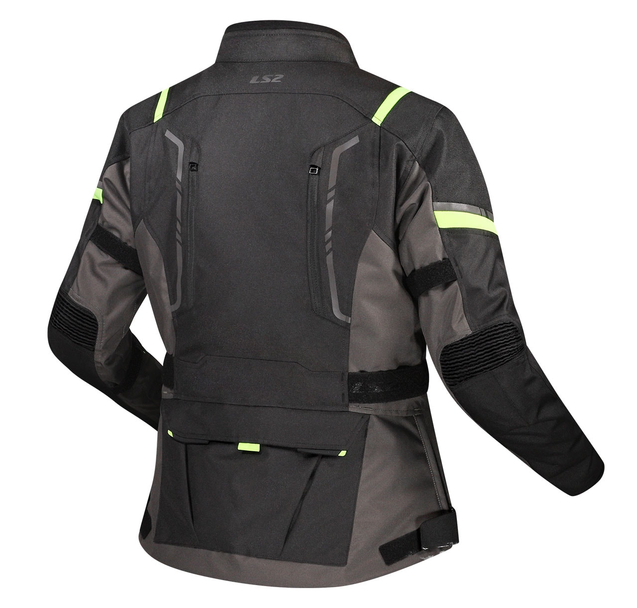 LS2 NARVIK GRİ - SİYAH - NEON SARI KADIN MONT