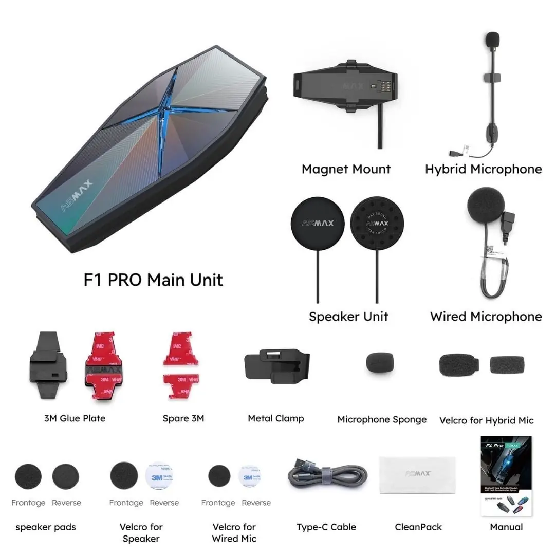 Asmax F1 Pro Mesh ve Sesli Komutlu Bluetooth Intercom