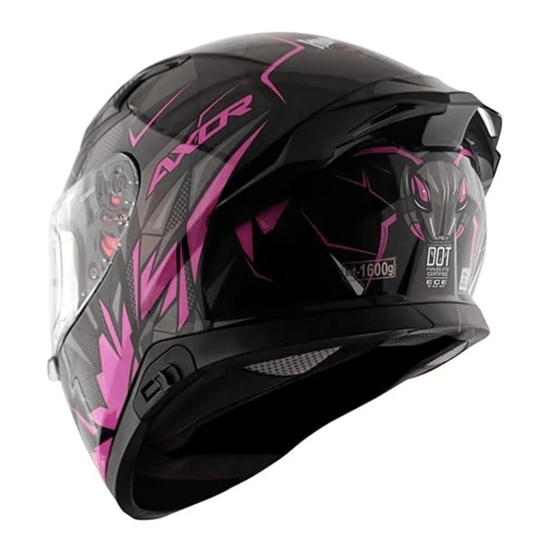 AXOR APEX HUNTER SİYAH/PEMBE FULLFACE MOTOSİKLET KASKI