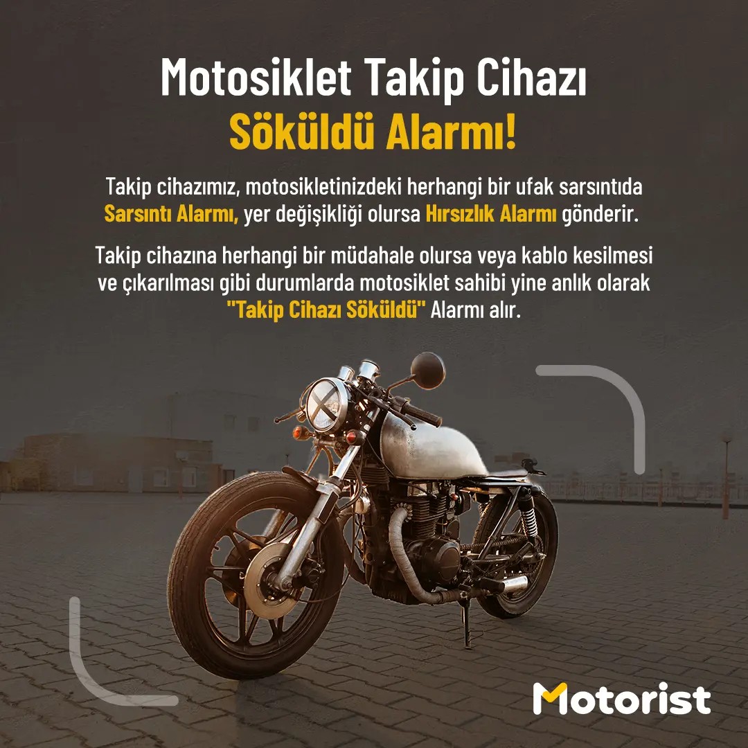 MOTORİST MOTOSİKLET TAKİP CİHAZI + SİREN + 24 AYLIK ABONELİK + ÜCRETSİZ MONTAJ