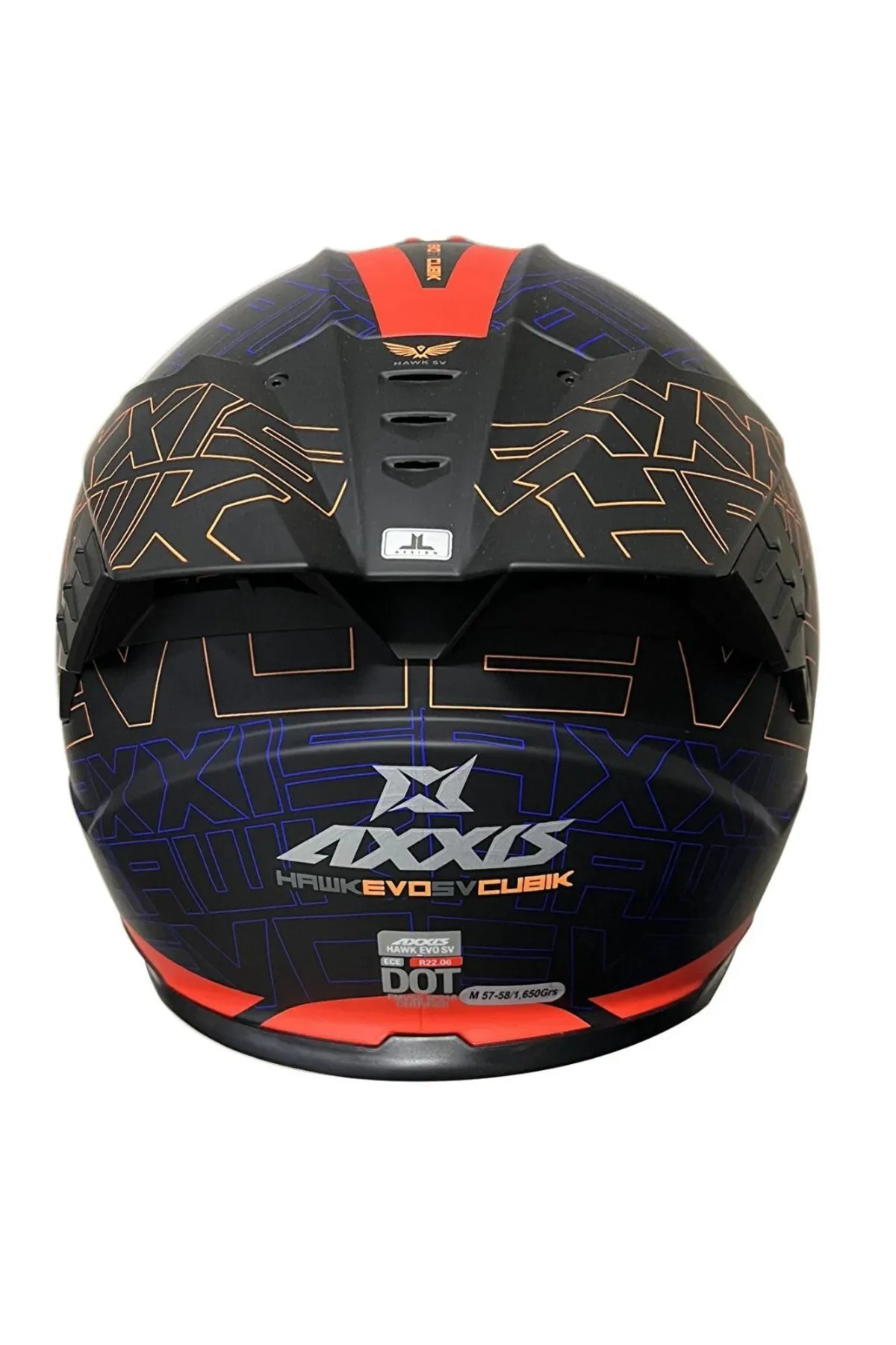 AXXIS HAWK SV EVO CUBIK C4 MAT FLOUR ORANGE FULLFACE MOTOSİKLET KASKI