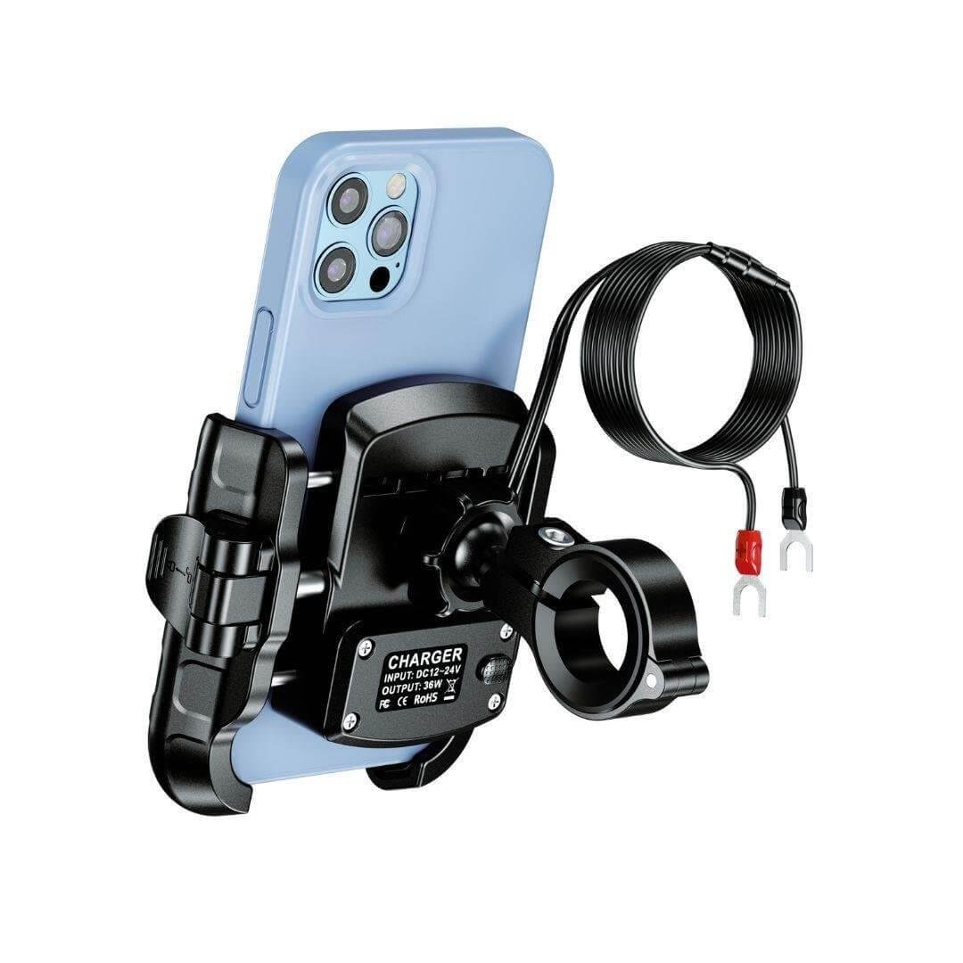 Nukrotech MR Plus USB Type-C Şarjlı Titreşim Önleyicili Motosiklet Telefon Tutucu