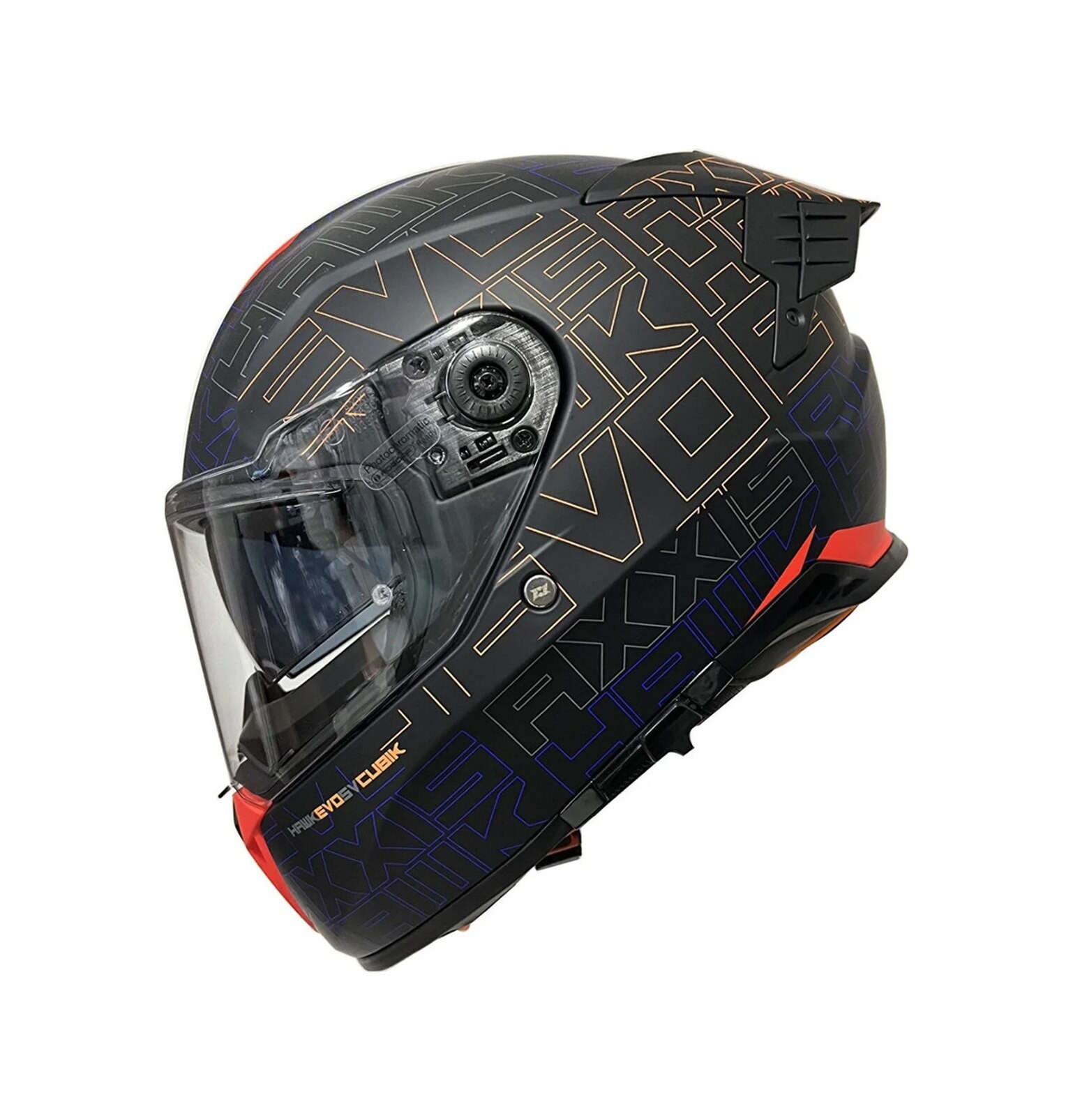 AXXIS HAWK SV EVO CUBIK C4 MAT FLOUR ORANGE FULLFACE MOTOSİKLET KASKI