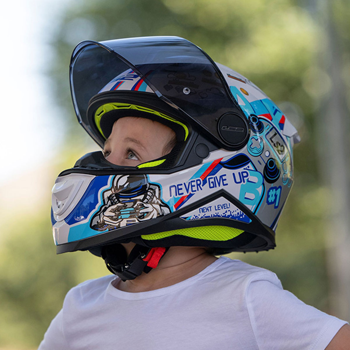 Ls2 Kid Next Level Beyaz Fullface Çocuk Motosiklet Kaskı