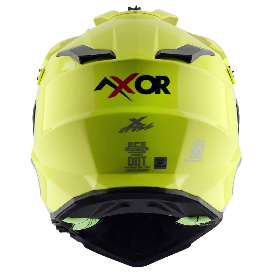 AXOR X-CROSS DUAL VISOR NEON SARI FULLFACE MOTOSİKLET KASKI