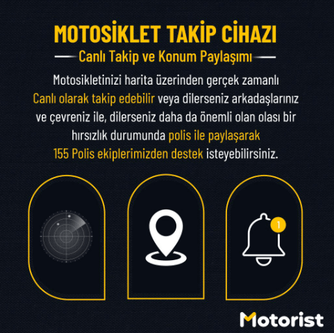 MOTORİST MOTOSİKLET TAKİP CİHAZI + SİREN + 24 AYLIK ABONELİK + ÜCRETSİZ MONTAJ