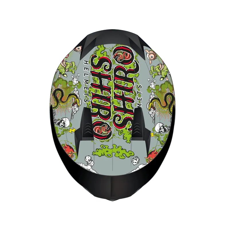 SHIRO BLASTER OLDSKULL GRAPHIC SH-667SV FULLFACE MOTOSİKLET KASKI