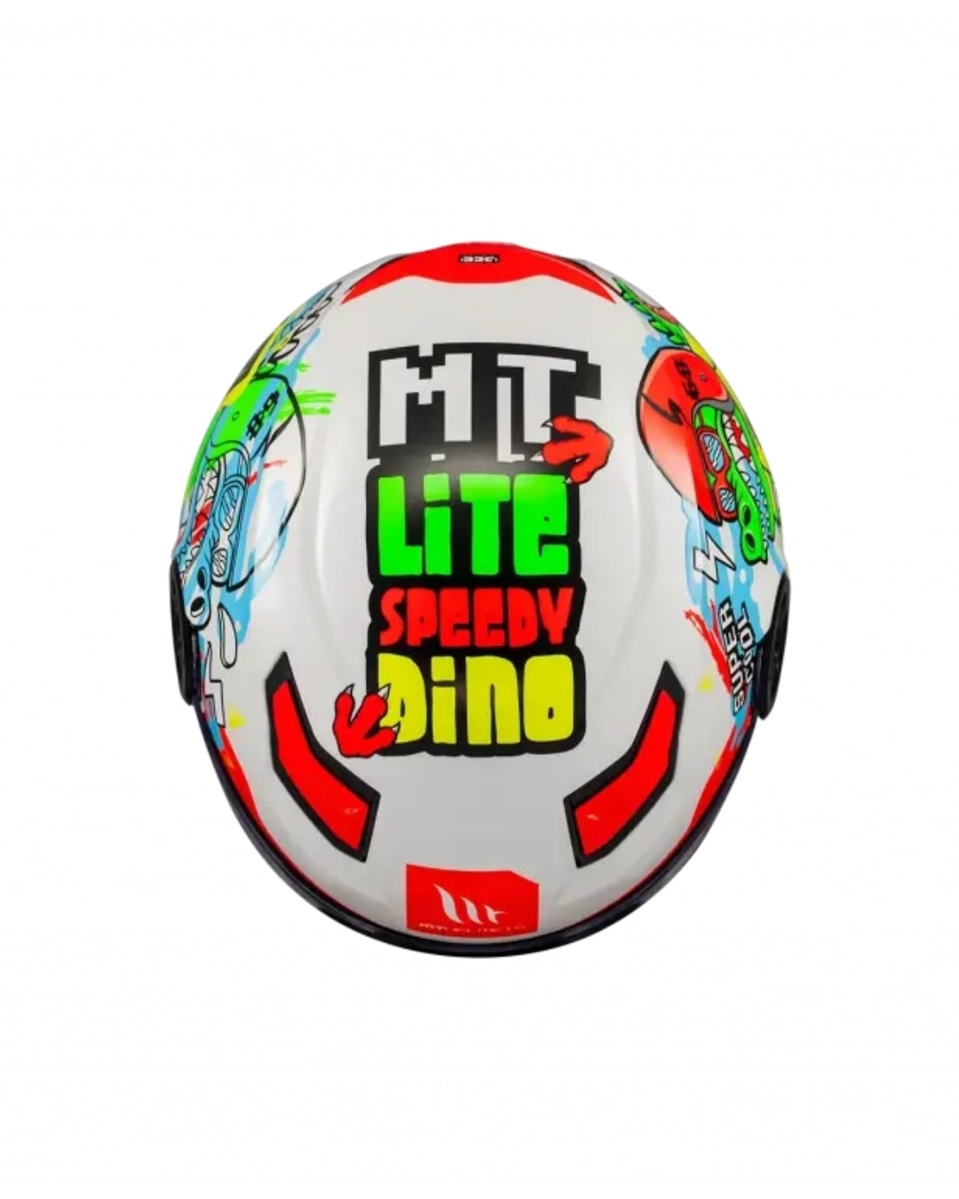 Mt Helmets Kıd Lite Dino A0 Parlak Beyaz Yarım Çocuk Motosiklet Kaskı