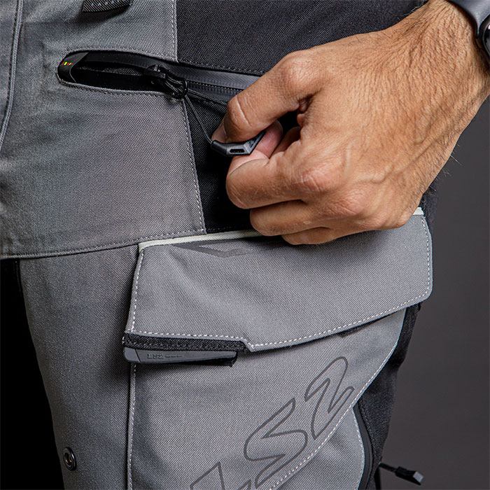 LS2 Apollo Siyah/Gri Cordura 4 Mevsim Motosiklet Pantolonu 