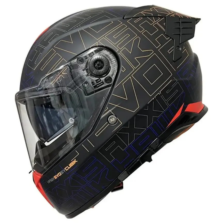 AXXIS HAWK SV EVO CUBIK C4 MAT FLOUR ORANGE FULLFACE MOTOSİKLET KASKI