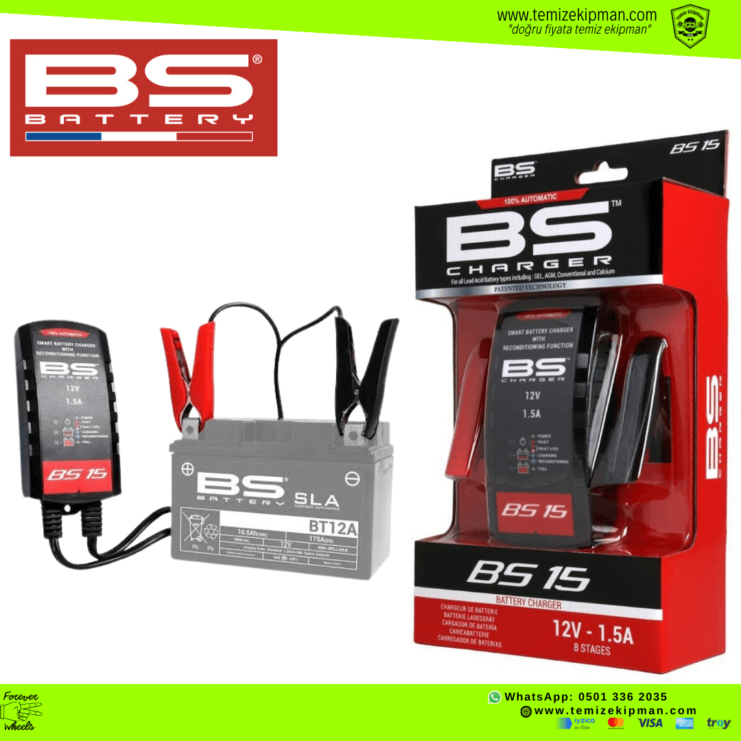 BS-15 SMART CHARGER 12V 1.5A AKÜ ŞARJ CİHAZI