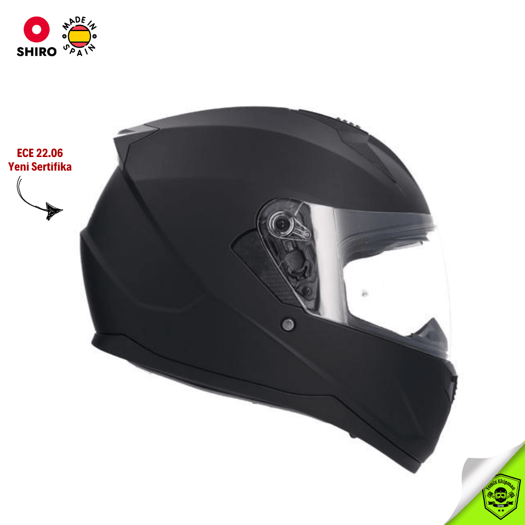 SHIRO SH-667SV BLASTER SOLID MAT BLACK FULLFACE MOTOSİKLET KASKI 