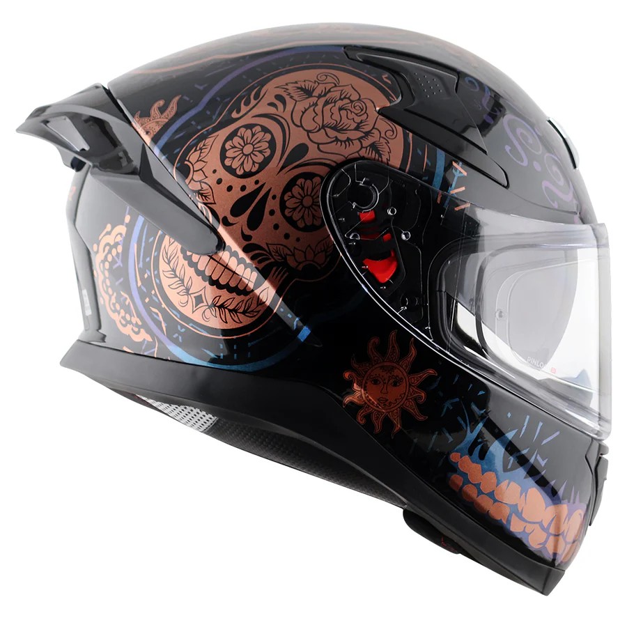 AXOR APEX TRANCE SİYAH/GOLD FULLFACE MOTOSİKLET KASKI