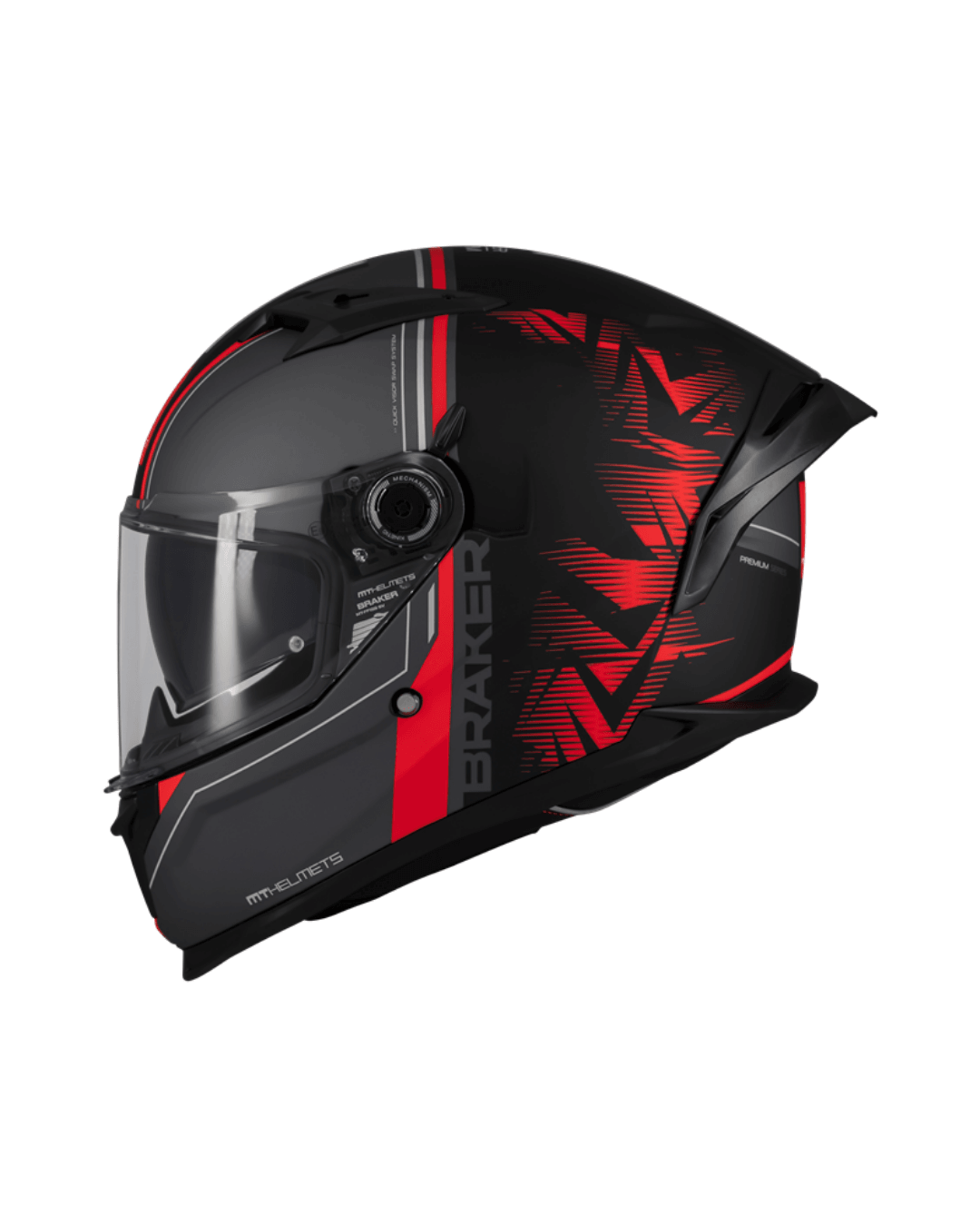 Mt Helmets Braker Sv Charm B5 Mat Siyah/Kırmızı Fullface Motosiklet Kaskı