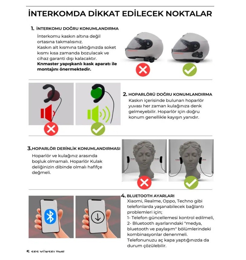 KNMASTER KN6100 2.NESİL BLUETOOTH INTERCOM 