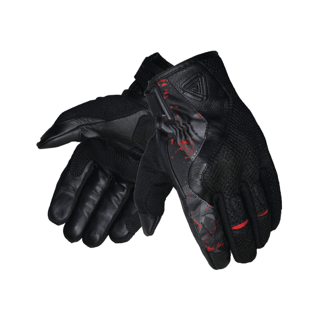 VEXO AIRTECH 2 SİYAH/KIRMIZI YAZLIK MOTOSİKLET ELDİVENİ