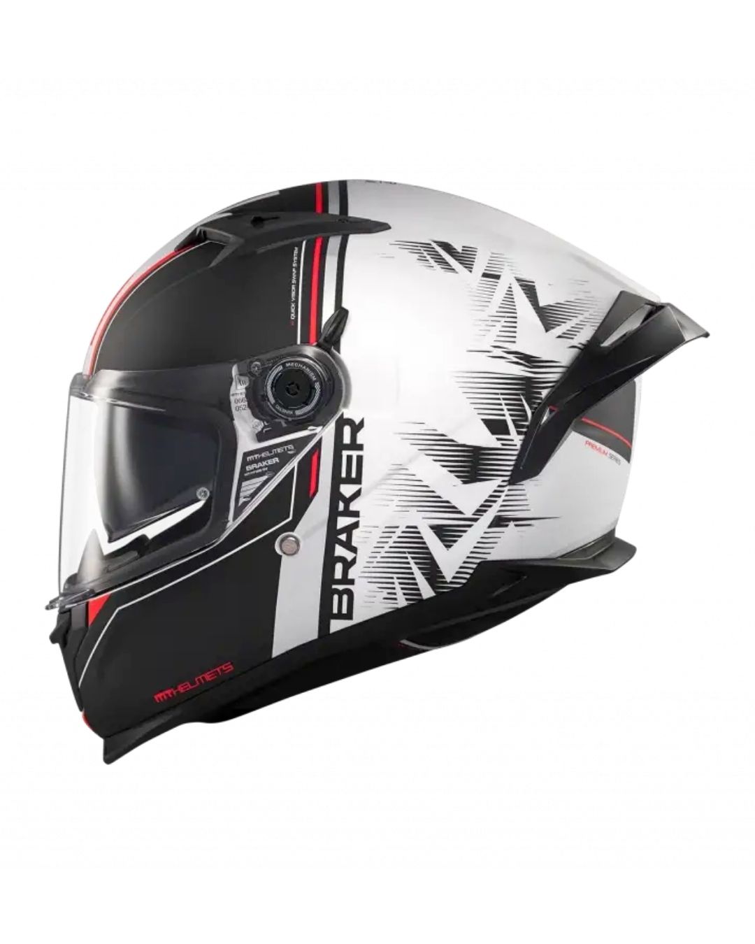 Mt Helmets Braker Sv Charm A1 Mat Siyah/Beyaz Fullface Motosiklet Kaskı