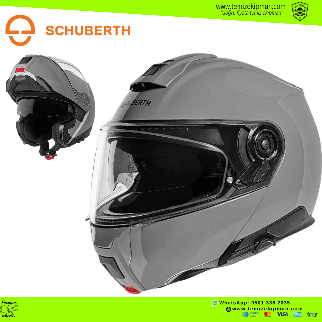 SCHUBERTH C5 CONCRETE GREY ÇENE AÇILIR MOTOSİKLET KASKI + PINLOCK