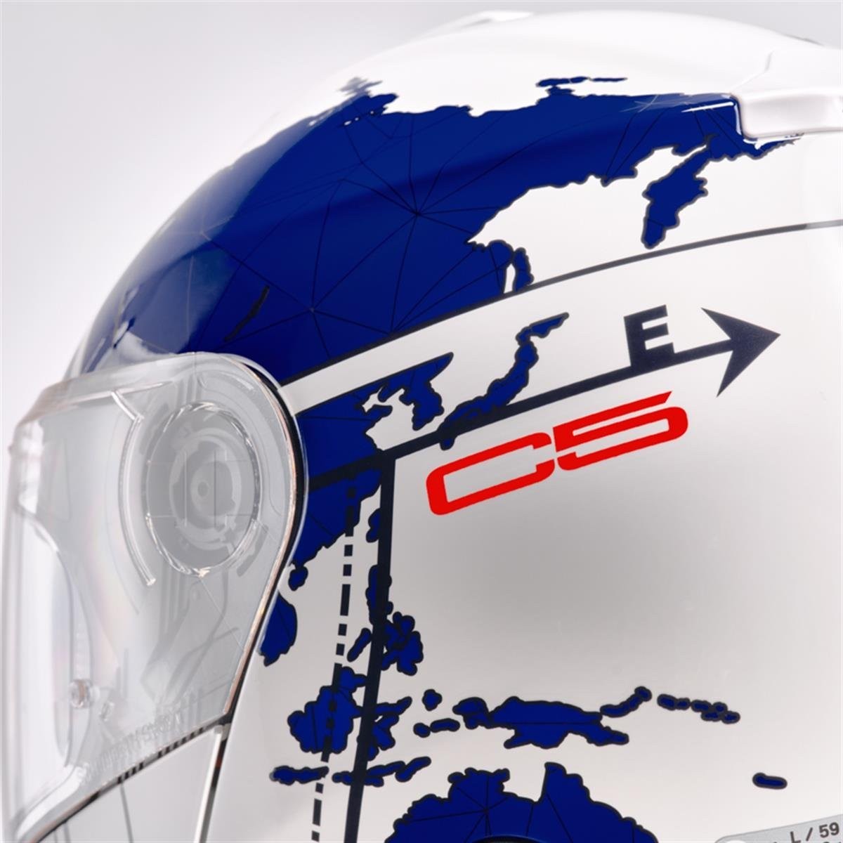 SCHUBERTH C5 GLOBE BLUE ÇENE AÇILIR MOTOSİKLET KASKI + PINLOCK