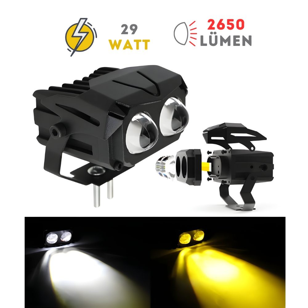 KNMASTER DUALGUN 29W MOTOSİKLET LED SİS FARI TAKIMI 