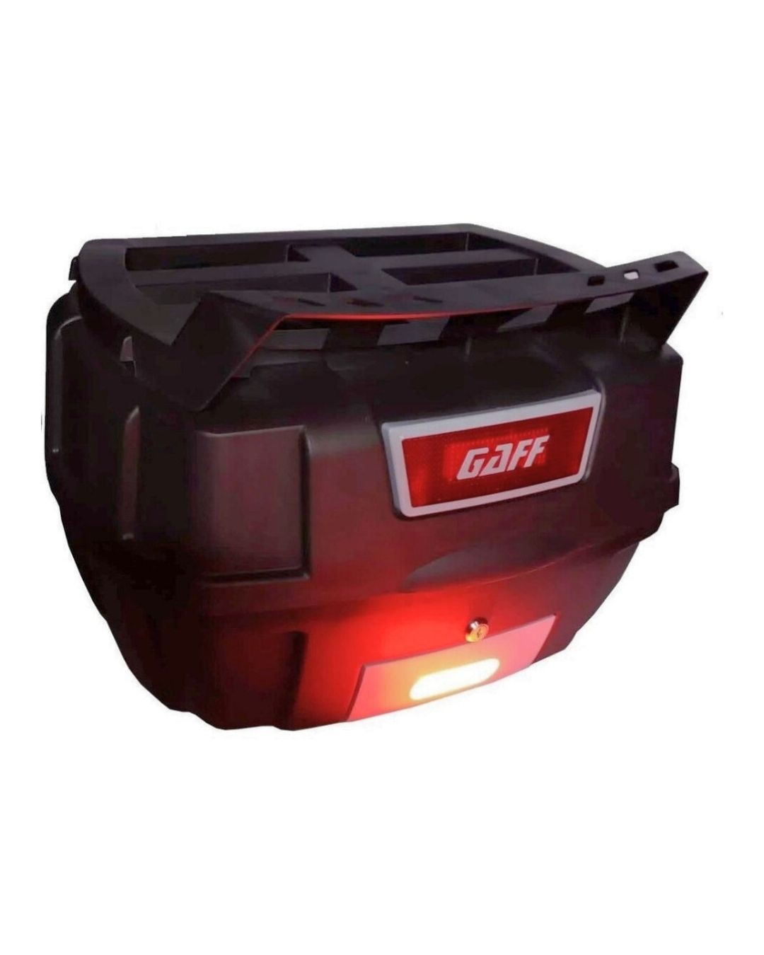 Gaff G48 Siyah 48 Litre Motosiklet Topcase Arka Çanta + Stop Çakar + Alt Tabla + Üst Bagaj