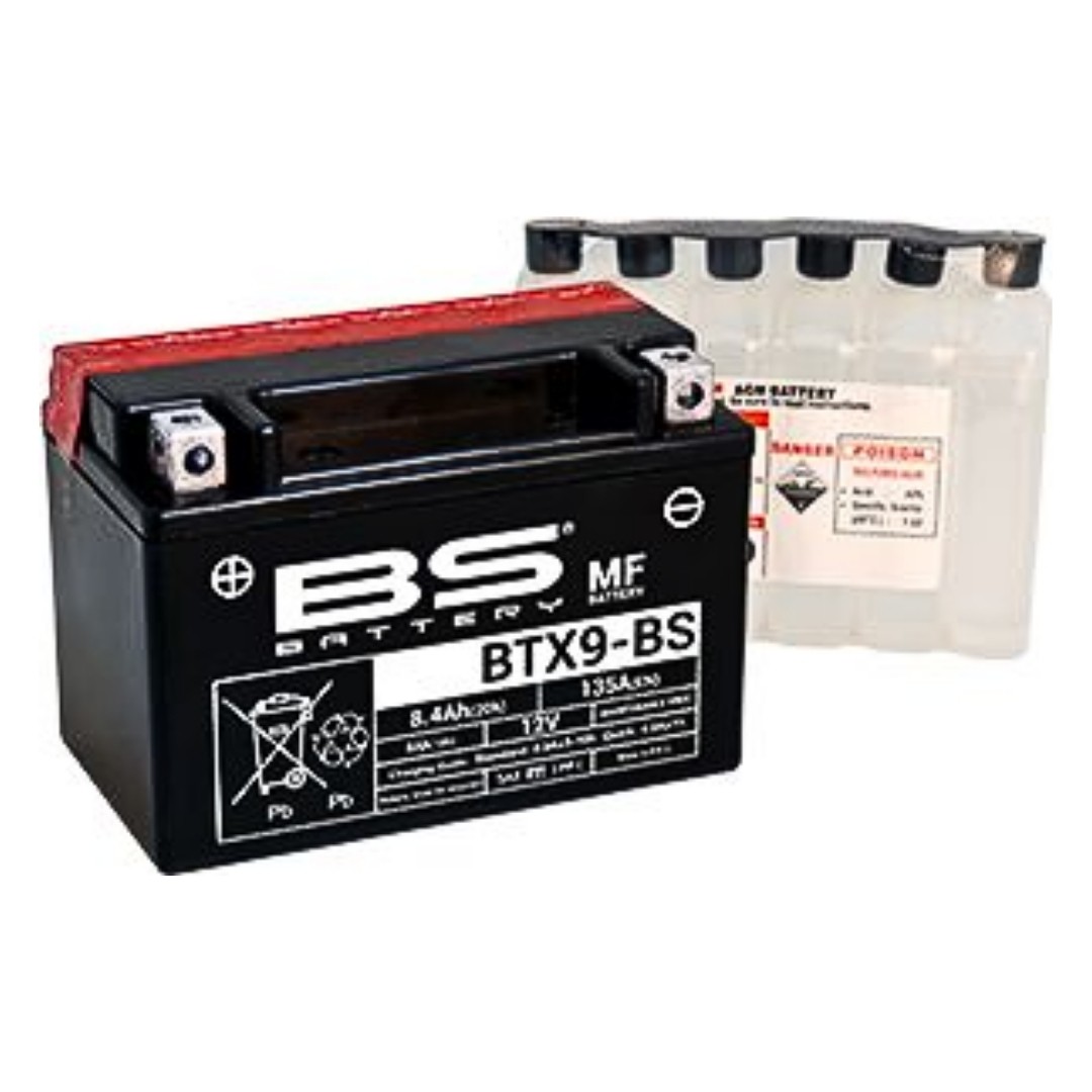 BS BATTERY MOTOSİKLET AKÜLERİ - YENİ ÜRETİM TARİHLİ - BTX9-BS