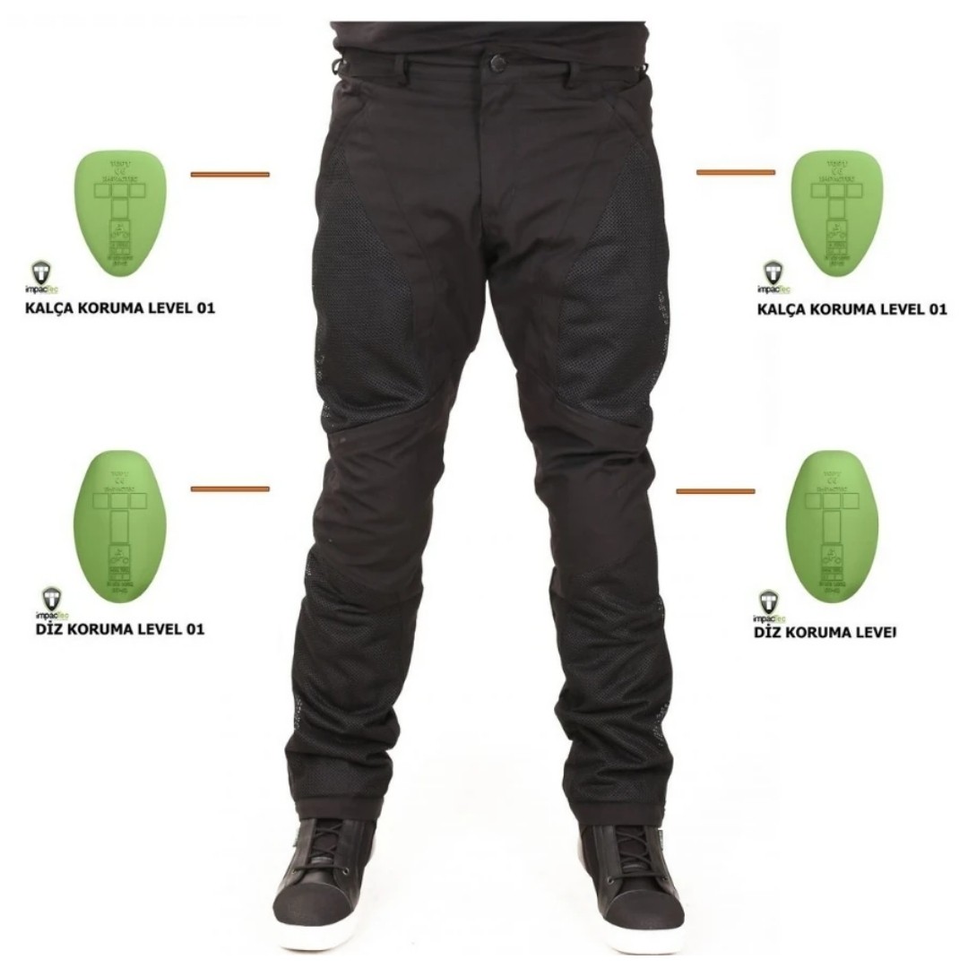 VENOM URBAN YAZLIK MOTOSİKLET PANTOLONU + IMPACTEC KORUMA SETİ