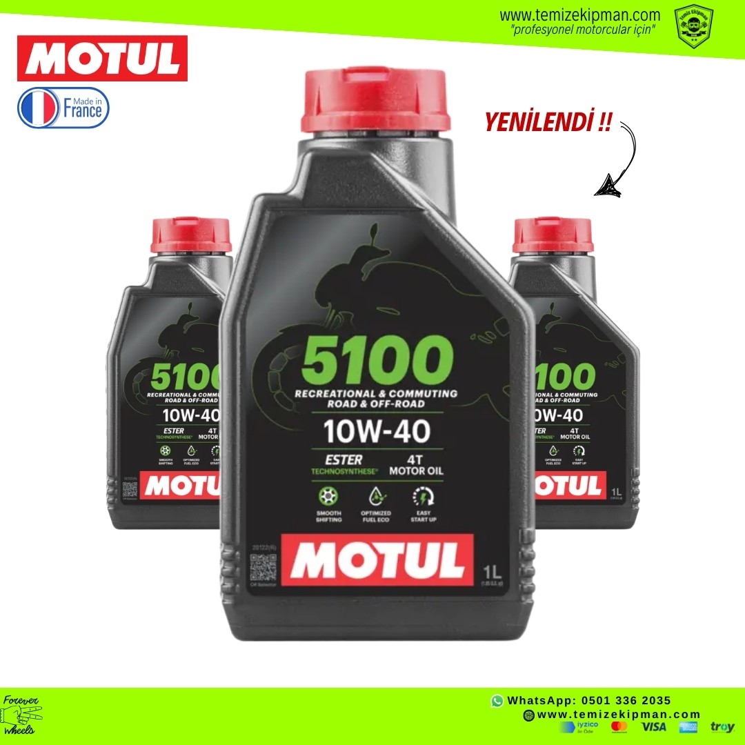 MOTUL YENİ SERİ 5100 10W40 4T MOTOR YAĞI 1 LİTRE 