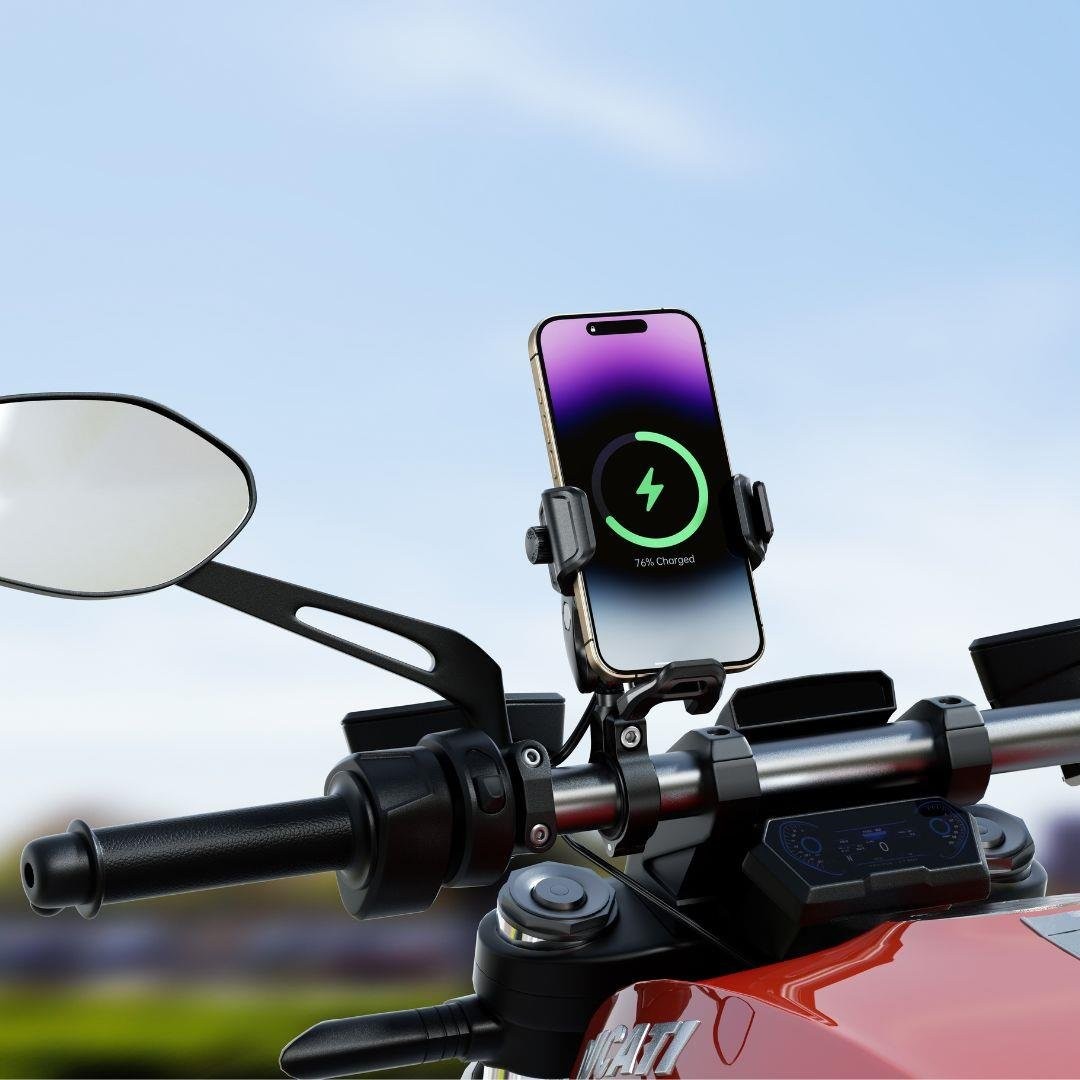 NUKROTECH M33 PLUS TYPE-C & WİRELESS TİTREŞİM ÖNLEYİCİLİ TELEFON TUTUCU